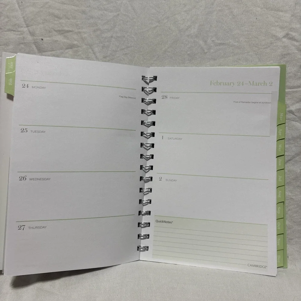Cambridge Ombre 2025 Weekly Monthly Planner Multicolor Stylish Durable 5.5x8.5